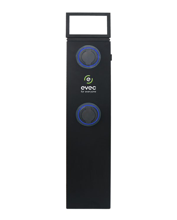 7.4kW Dual Socket Pedestal EV Charger, Type 1 & Type 2, Single Phase, Untethered - EDP01