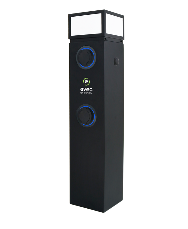 22kW Dual Socket Pedestal EV Charger, Type 1 & Type 2, Three Phase, Untethered - EDP02