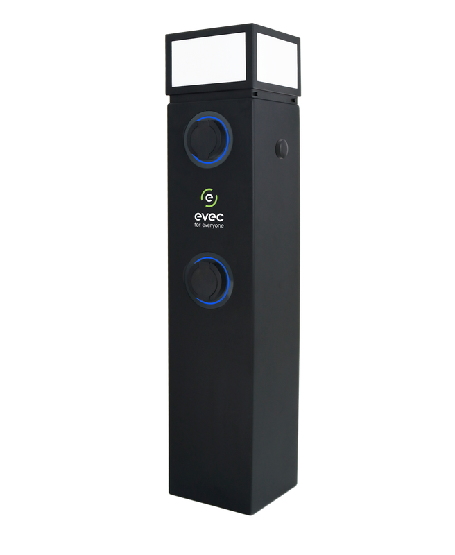22kW Dual Socket Pedestal EV Charger, Type 1 & Type 2, Three Phase, Untethered - EDP02