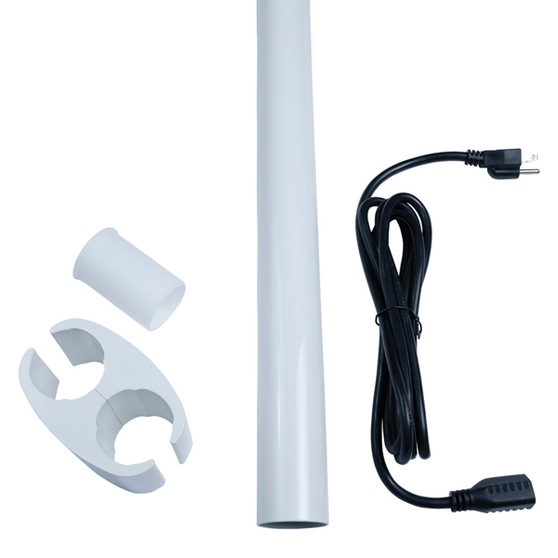 Light Post Extension, 24'' Post w/ Ritter Bushing - White