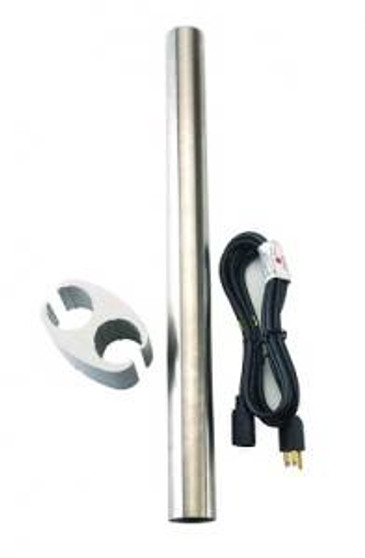 Light Post Extension, 24'' Post w/ P&C Bushing - Stainless Steel