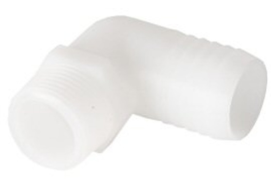 1/2'' MPT x 1/2'' Barb - Plastic Elbow Male Adapter