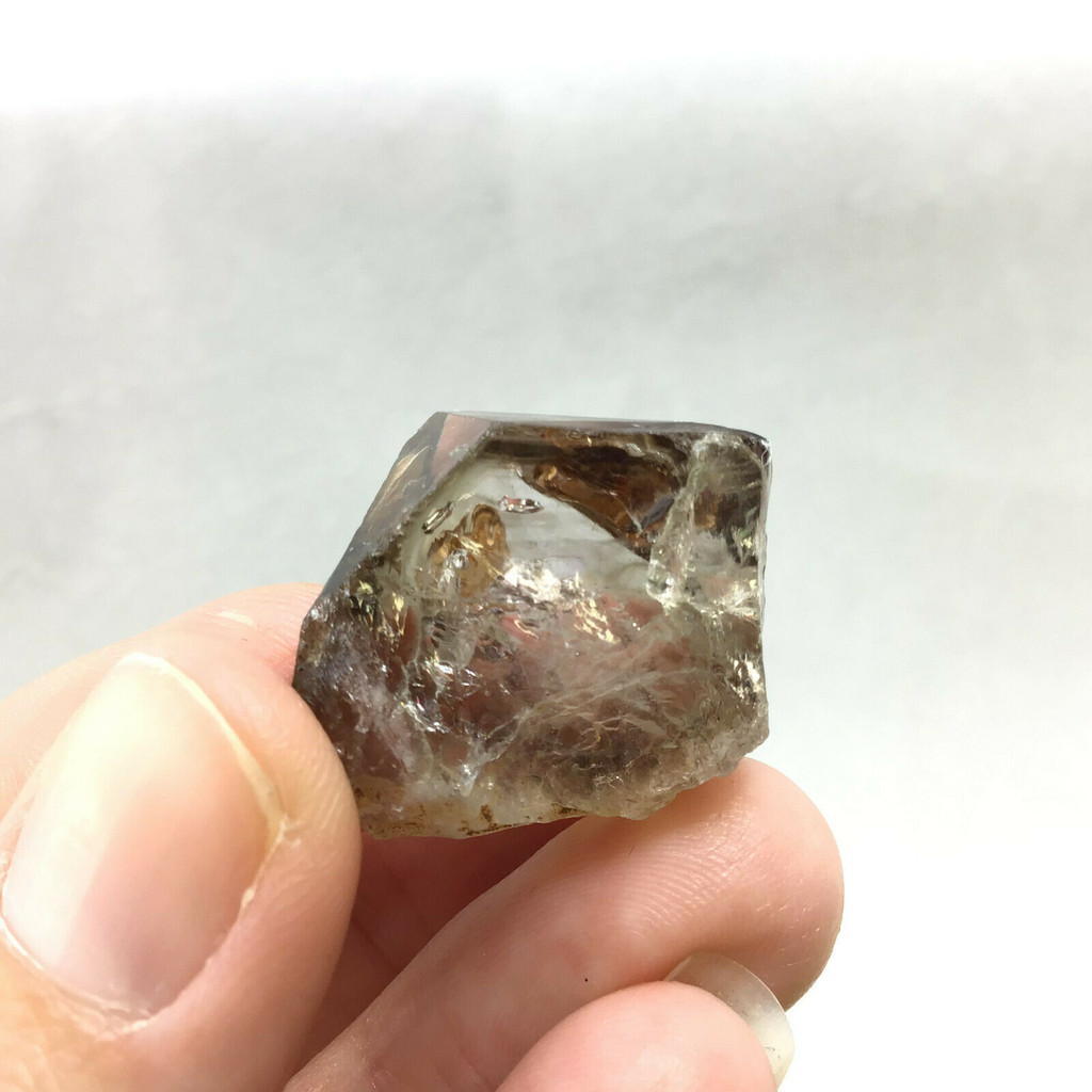 MeldedMind Single Terminated Smoky Phantom Quartz Natural Grey Crystal 1902-237