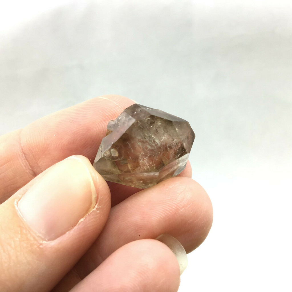 MeldedMind DT Phantom Smoky Quartz Specimen .79in Natural Grey Crystal 1902-236