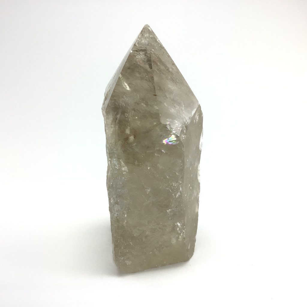 MeldedMind Smoky Quartz Point Tower 4.37in 17.8oz Crystal Rainbow Display 233