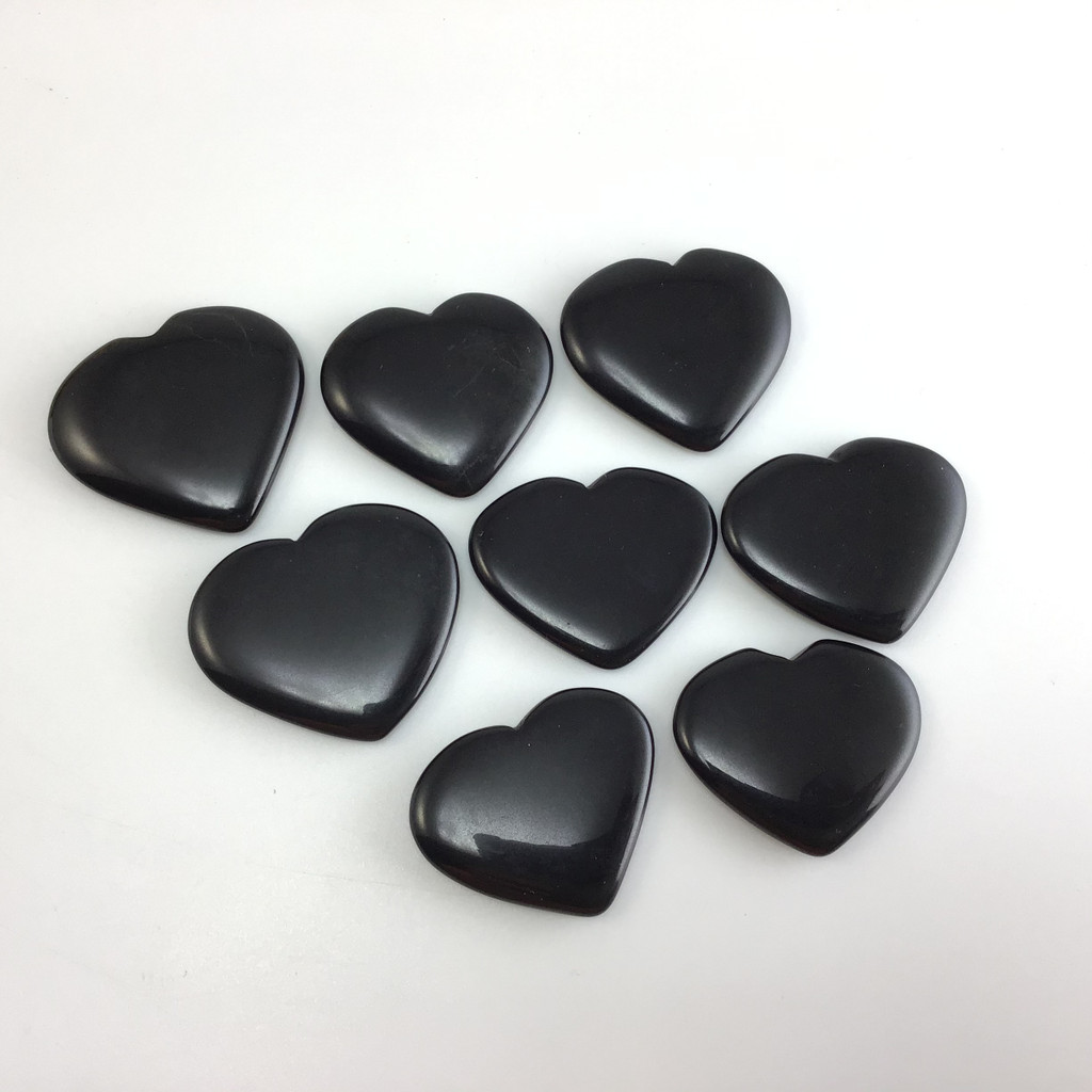 One (1) Black Obsidian Heart 34-37mm Metaphysical Stone of Protection Crystal