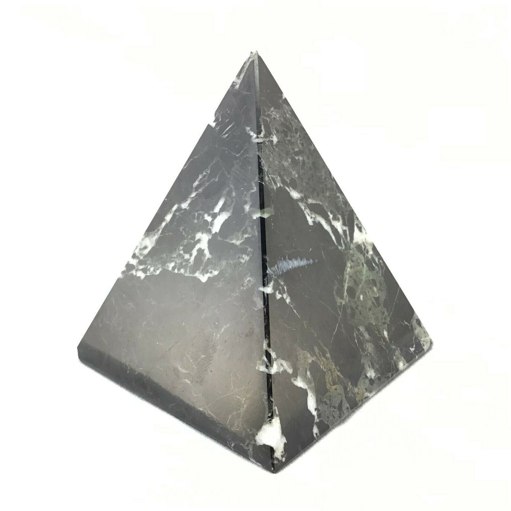 Black & White Zebra Marble Pyramid 2in 69mm 365g 1904-111 Polished Decor Mineral