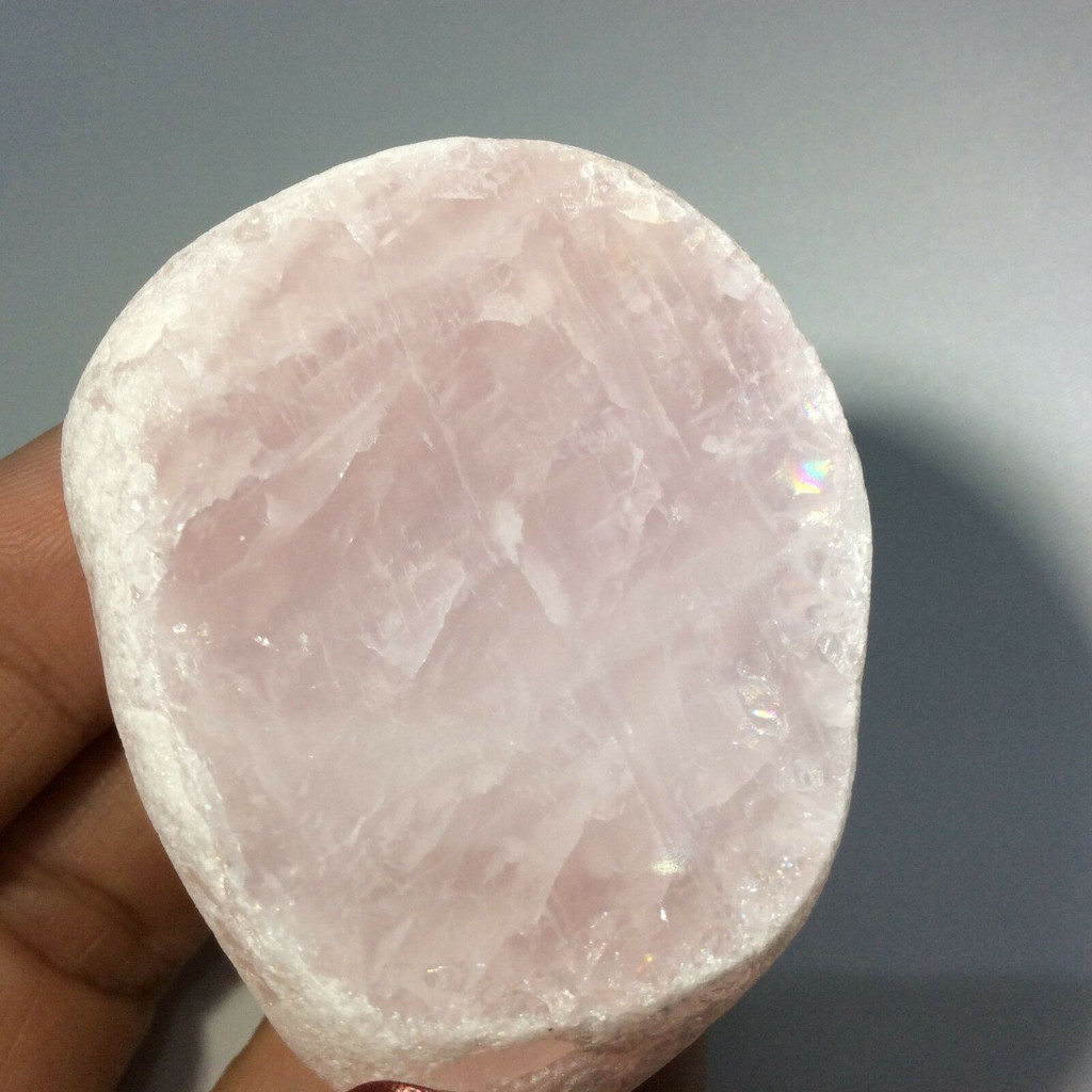 MeldedMind Rose Quartz Window Stone 2.25in Natural Pink Crystal Brazil 1709134