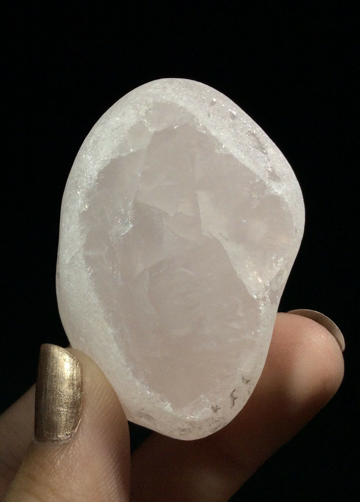 MeldedMind Rose Quartz Window Stone 2in Natural Pink Crystal Brazil 1708103
