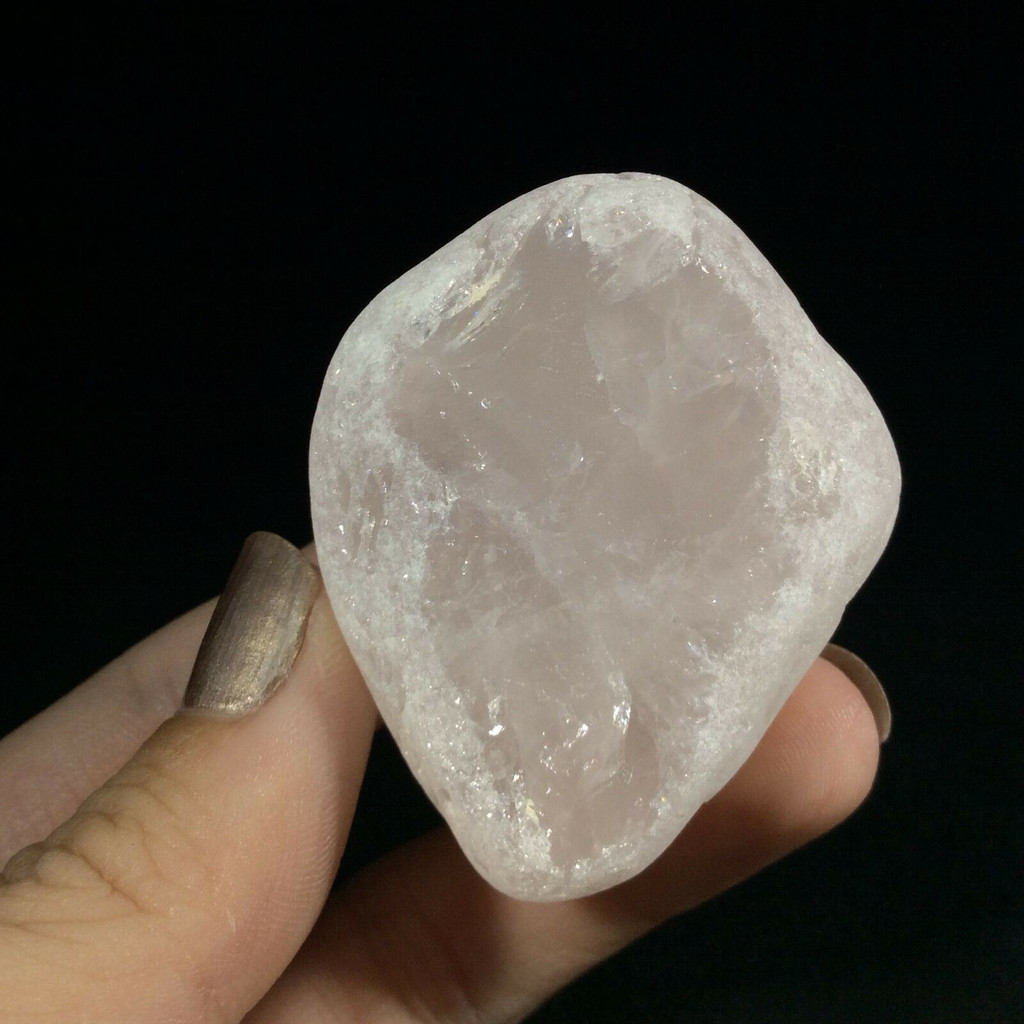 MeldedMind Rose Quartz Window Stone 1.75in Natural Pink Crystal Brazil 1708101