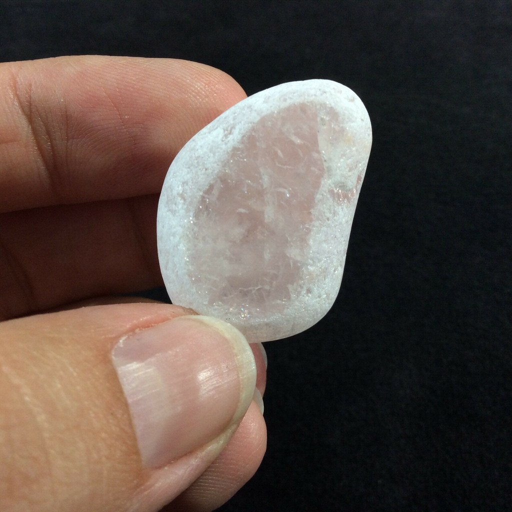 MeldedMind Rose Quartz Window Stone 1.25in Natural Pink Crystal Brazil 170576