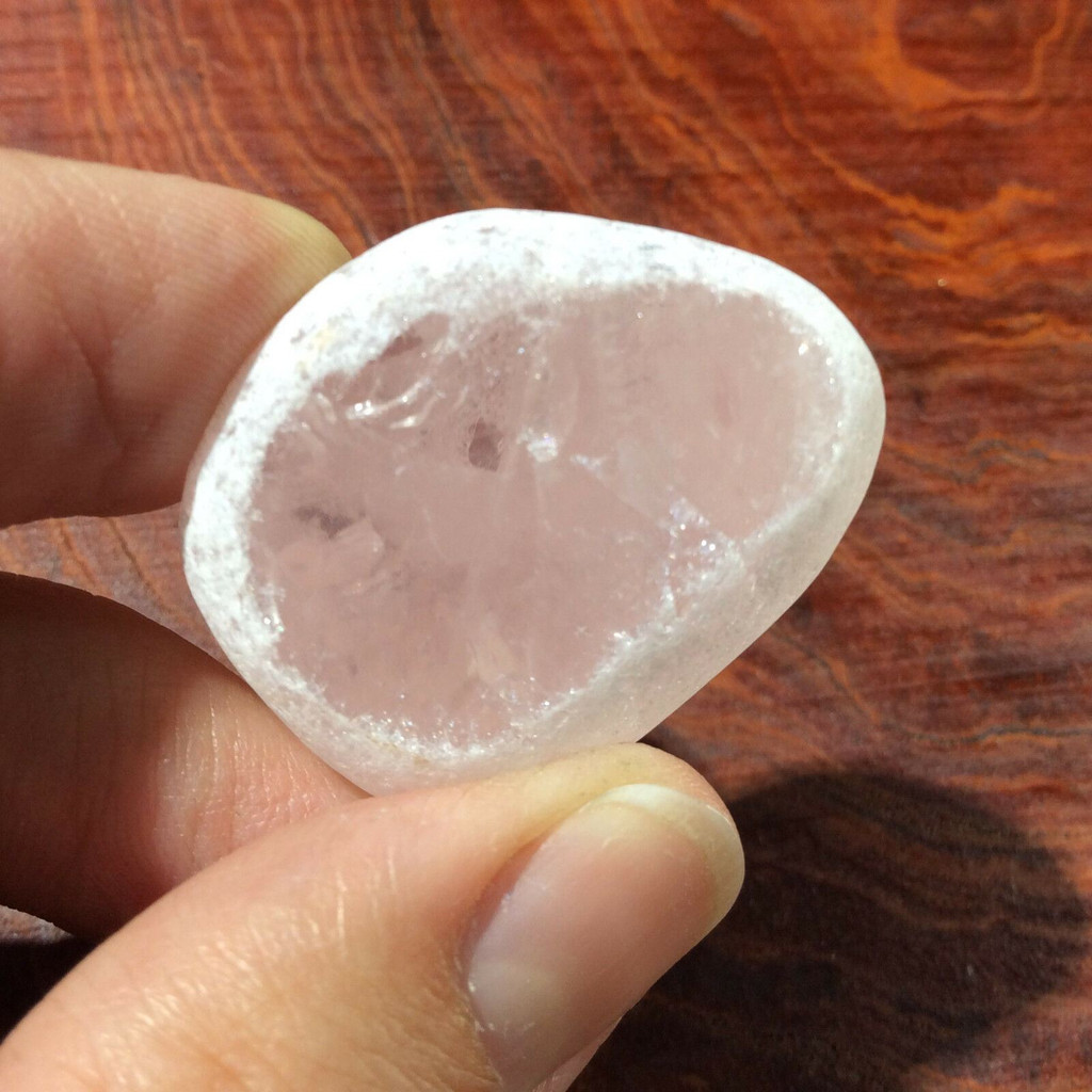 MeldedMind Rose Quartz Window Stone 1.25in Natural Pink Crystal Brazil 170571