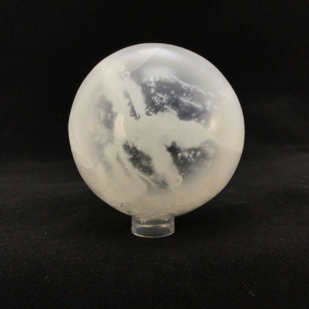 Satin Spar Selenite Sphere 2.44in 1901-174 White Clear Stone Cleansing