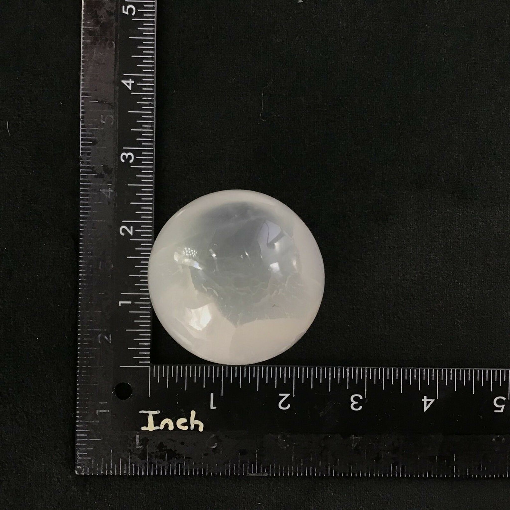 Satin Spar Selenite Crystal Sphere 2.16in 1901-171 White Clear Stone Cleansing