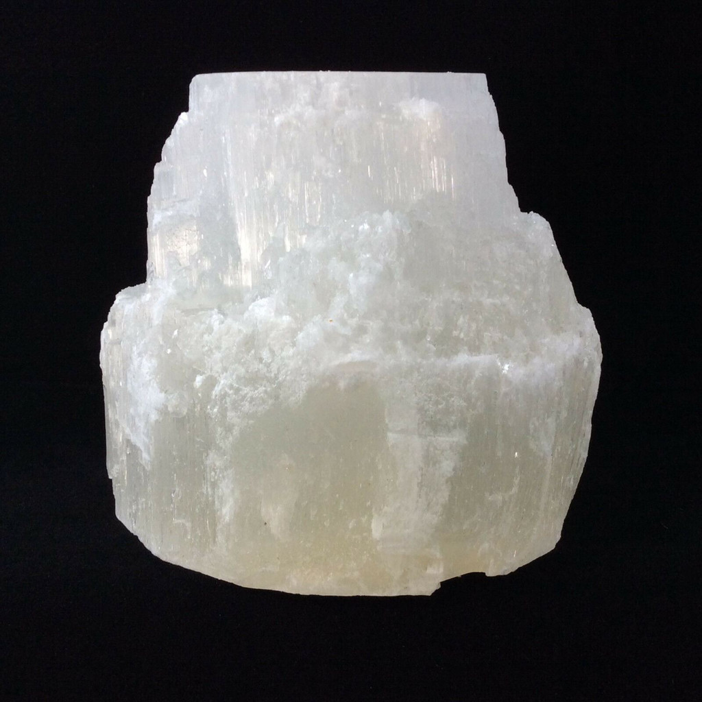 One (1) Large Selenite Tower 1lb 13oz Drilled Candle 3in Tall 1.5in bore Crystal