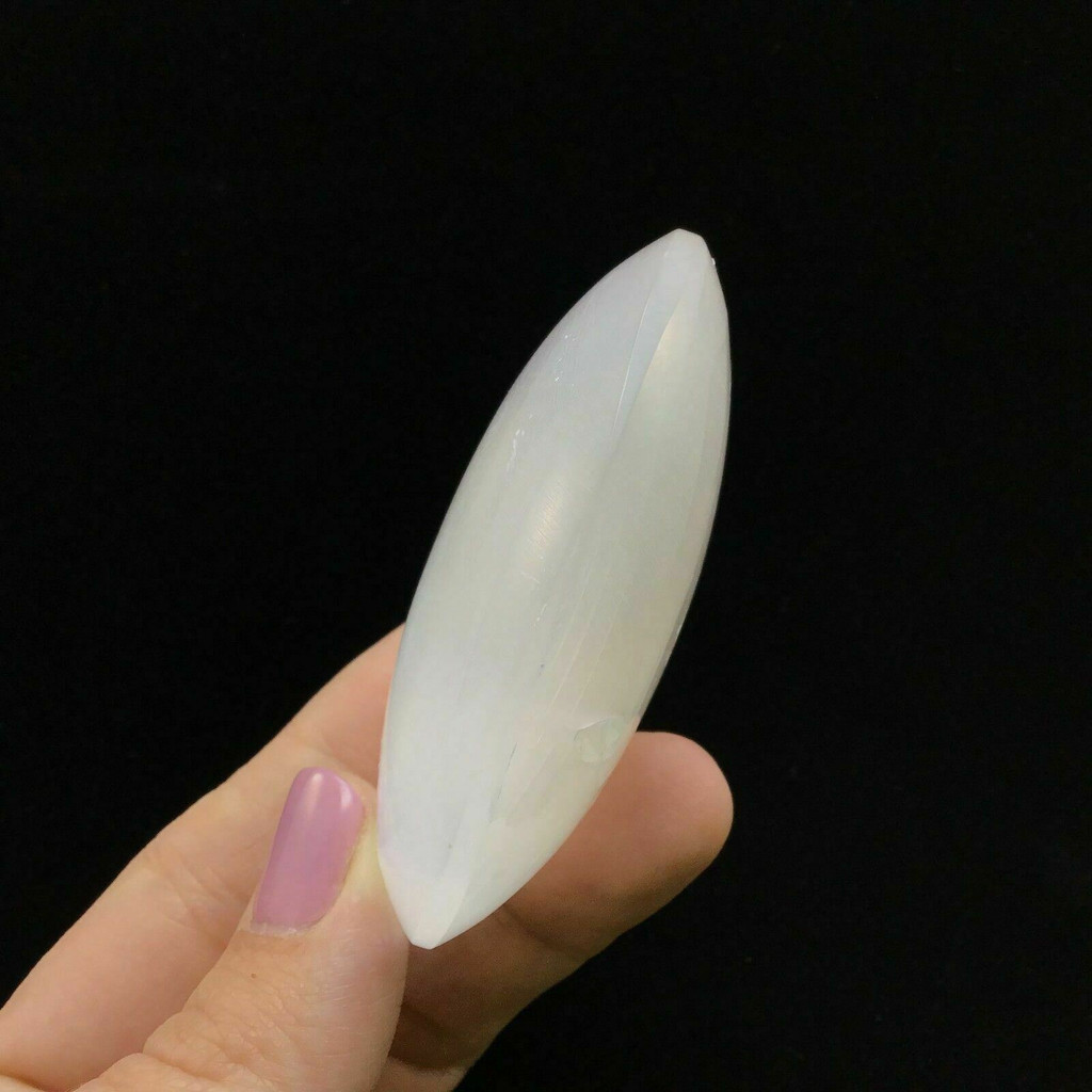 Selenite Crystal Palm Stone 69mm 1901-140 Mental Clarity White Stone Specimen