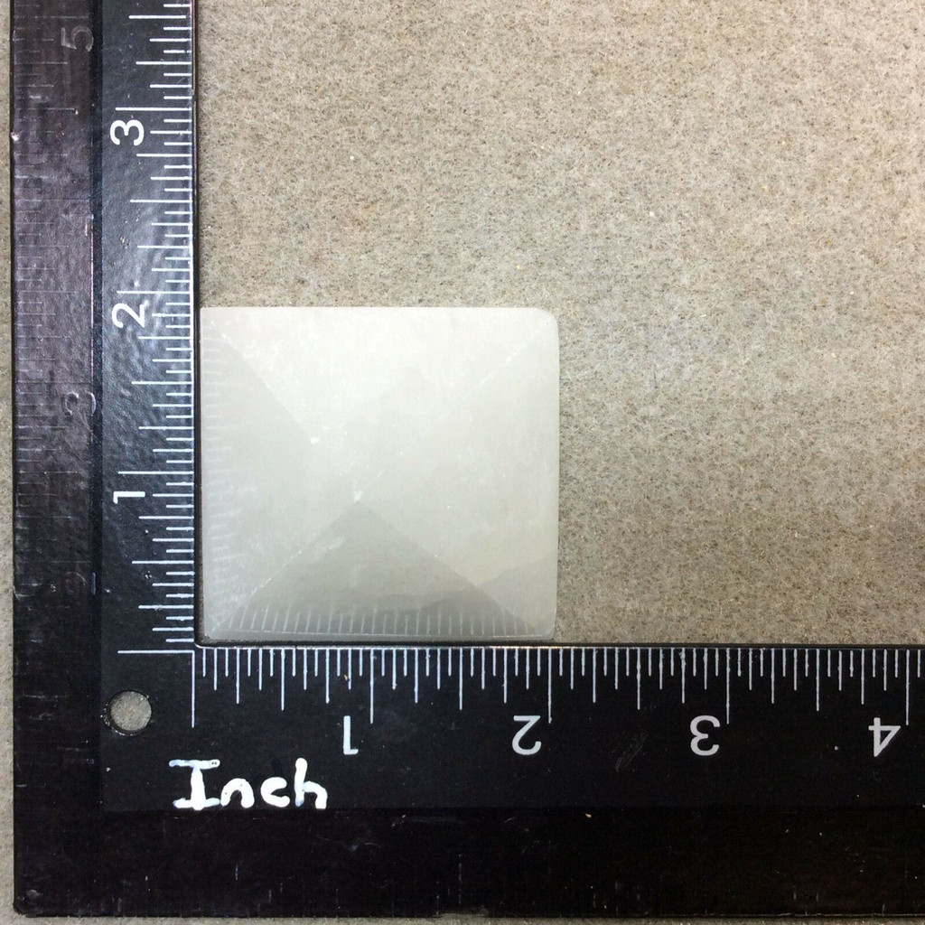 MeldedMind One (1) Polished Satin Spar Selenite Pyramid 1.77in-1.97in Crystal