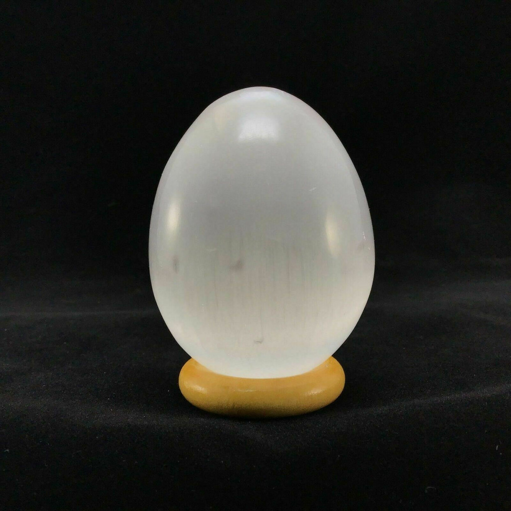 Satin Spar Selenite Crystal Egg 65mm 1901-151 Stone of Mental Clarity Stone Specimen