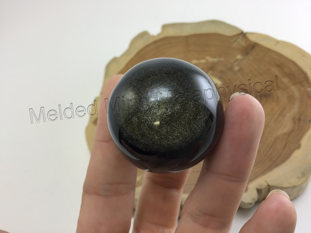One (1) Black Sheen Obsidian Sphere 40mm 1.6 in MMM2007-124 Grounding Protection
