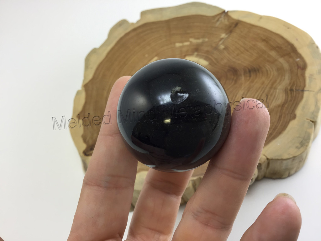 One (1) Black Sheen Obsidian Sphere 40mm 1.6 in MMM2007-124 Grounding Protection