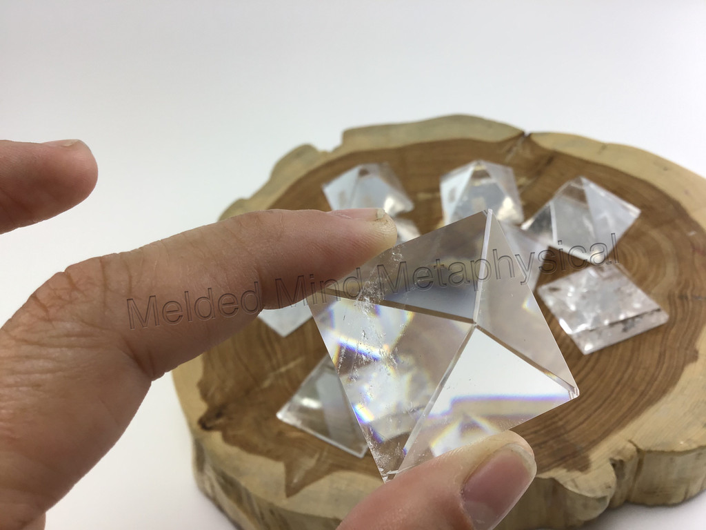 One (1) Natural Clear Quartz Crystal Pyramid 30mm 1.1 in Crystal