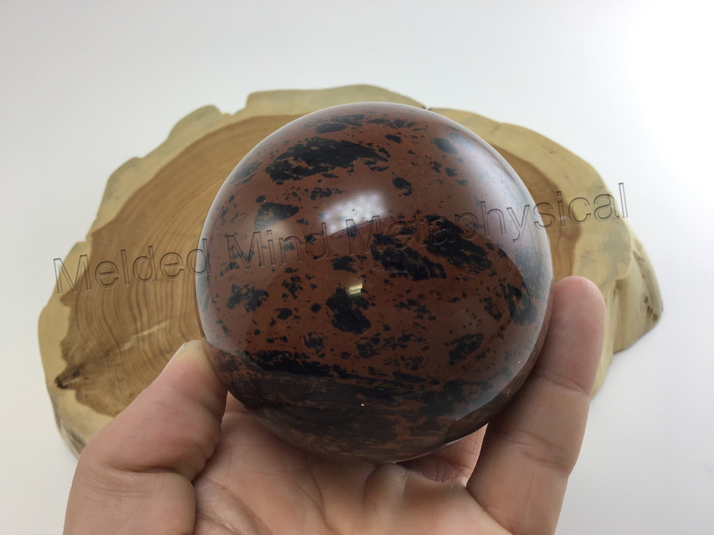 ONE 50-55mm Mahogany Obsidian Sphere Natural Polished Volcanic Glass Crystal Hom