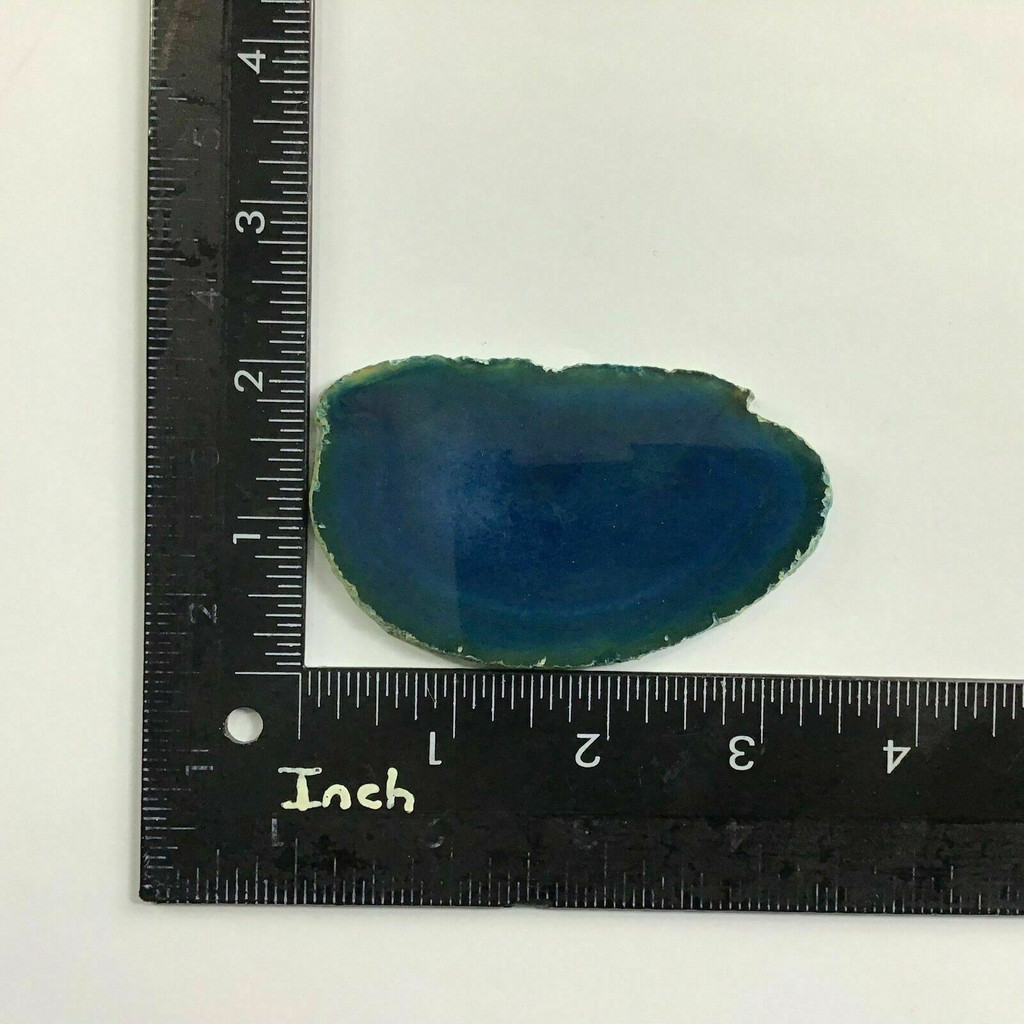 Small Dyed Blue Agate Sliced Slab 84mm 1901-24 Protection Strength Healing 
