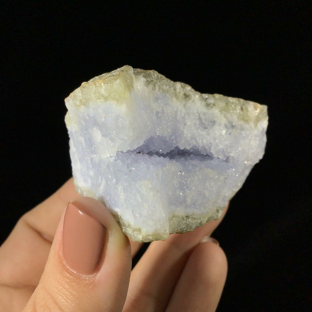 MeldedMind Blue Chalcedony with Druzy Specimen 3in Blue Crystal 1902-248