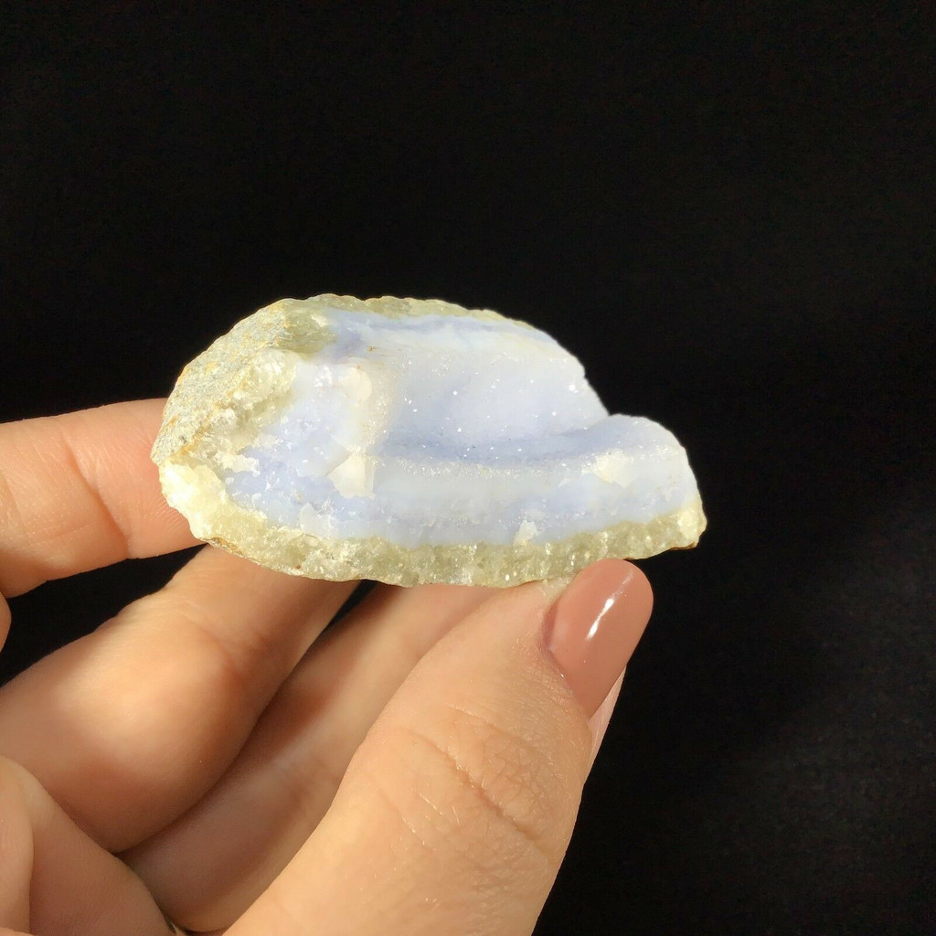 MeldedMind Blue Chalcedony with Druzy Specimen 3.43in Blue Crystal 1902-246