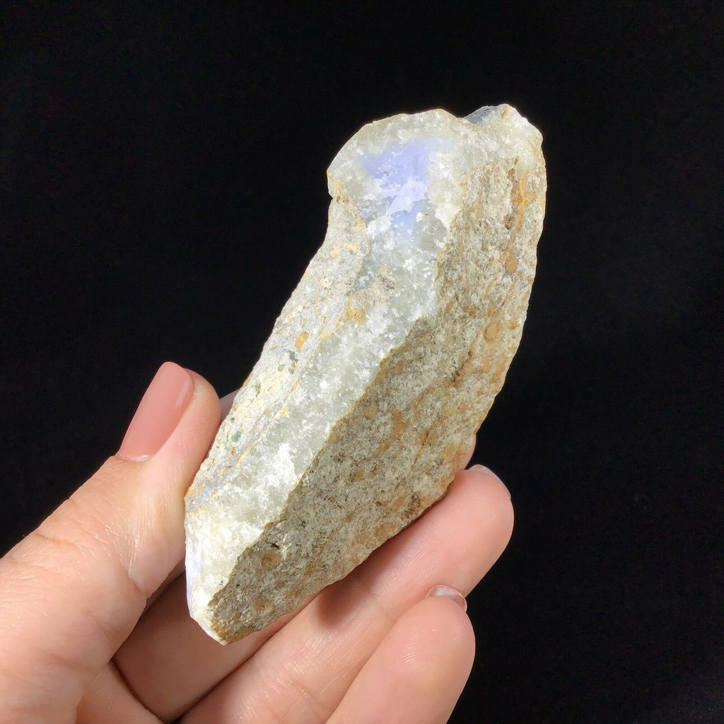 MeldedMind Blue Chalcedony with Druzy Specimen 3.43in Blue Crystal 1902-246
