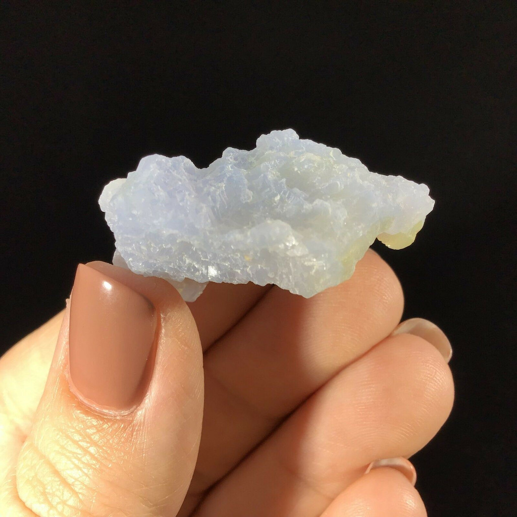 MeldedMind Blue Chalcedony with Druzy Specimen 1.46in Blue Crystal 1902-262