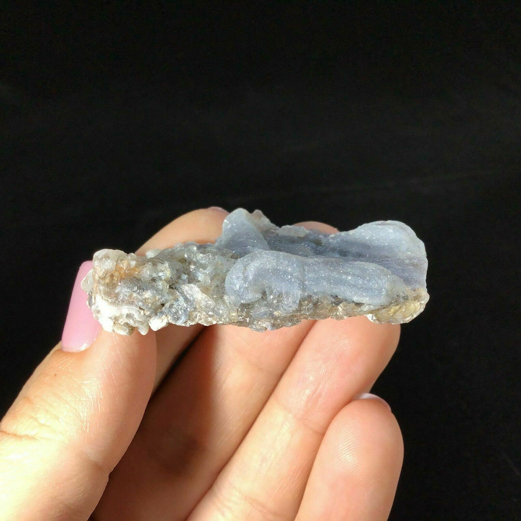 MeldedMind Chalcedony Rosette Specimen 2.01in Natural Blue Crystal Brazil 190191