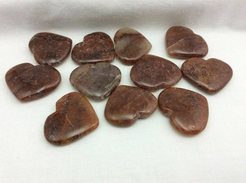 MeldedMind One (1) Red Aventurine Heart ≈1.25in Natural Crystal Stone