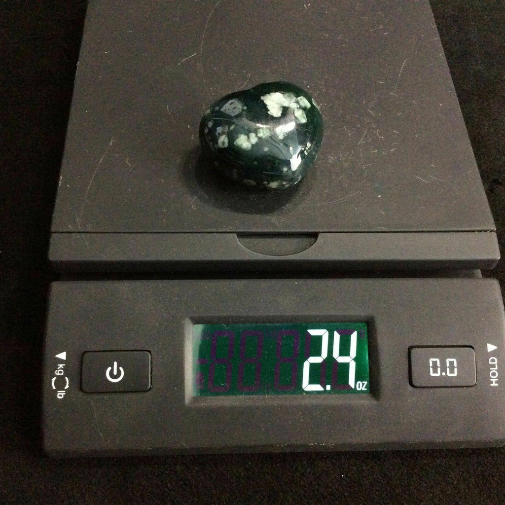 Moss Agate Puffed Heart 170903 45mm Stone of Abundance Metaphysical 