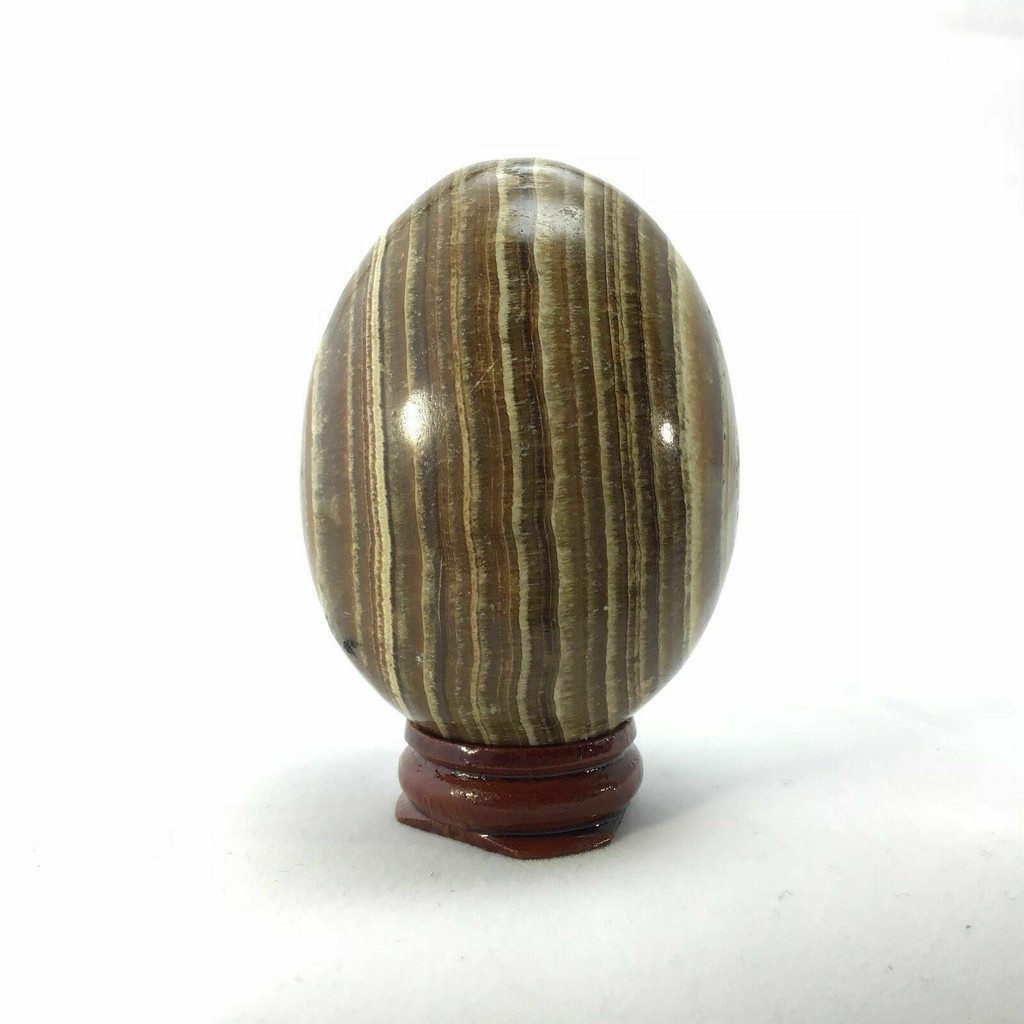 MeldedMind Brown Aragonite Egg 2.68in Natural Brown Carving Gemstone Egg 160103