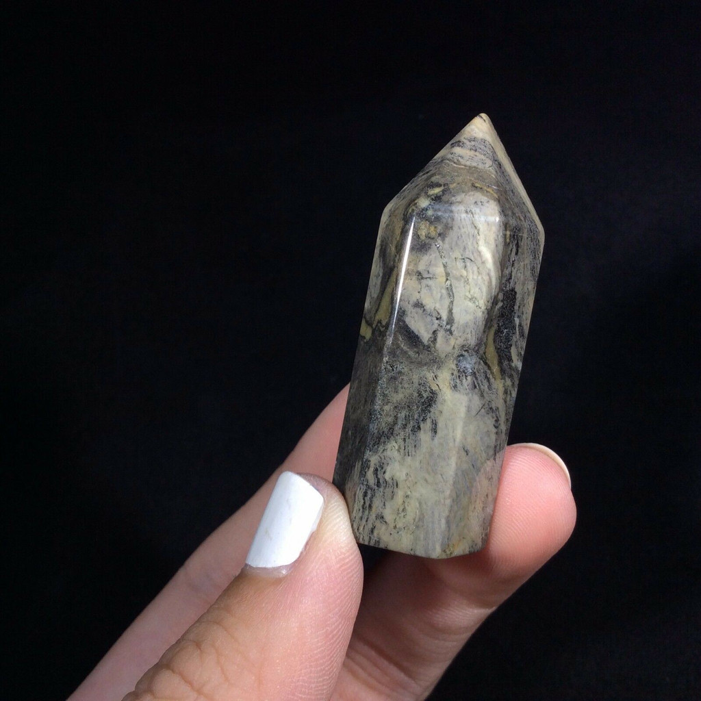 Silver Lace Jasper Obelisk 170914 47.2mm Supreme Nurturer Metaphysical Healing