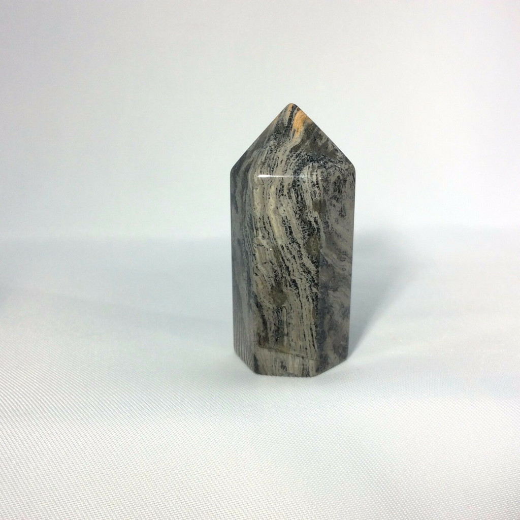 Silver Lace Jasper Obelisk 170901 41.6mm Supreme Nurturer Metaphysical Healing