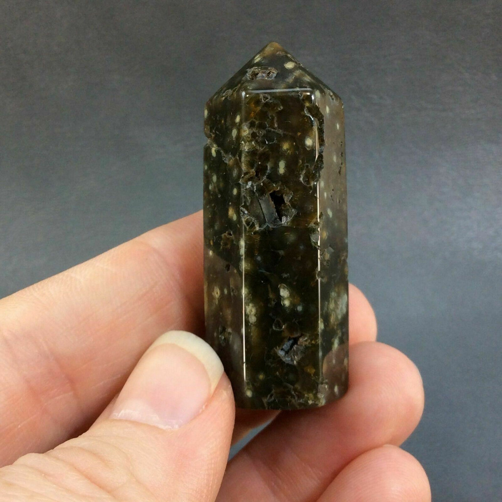 Ocean Jasper Obelisk 161105 45mm Stone of Emotional Calm Metaphysical Healing