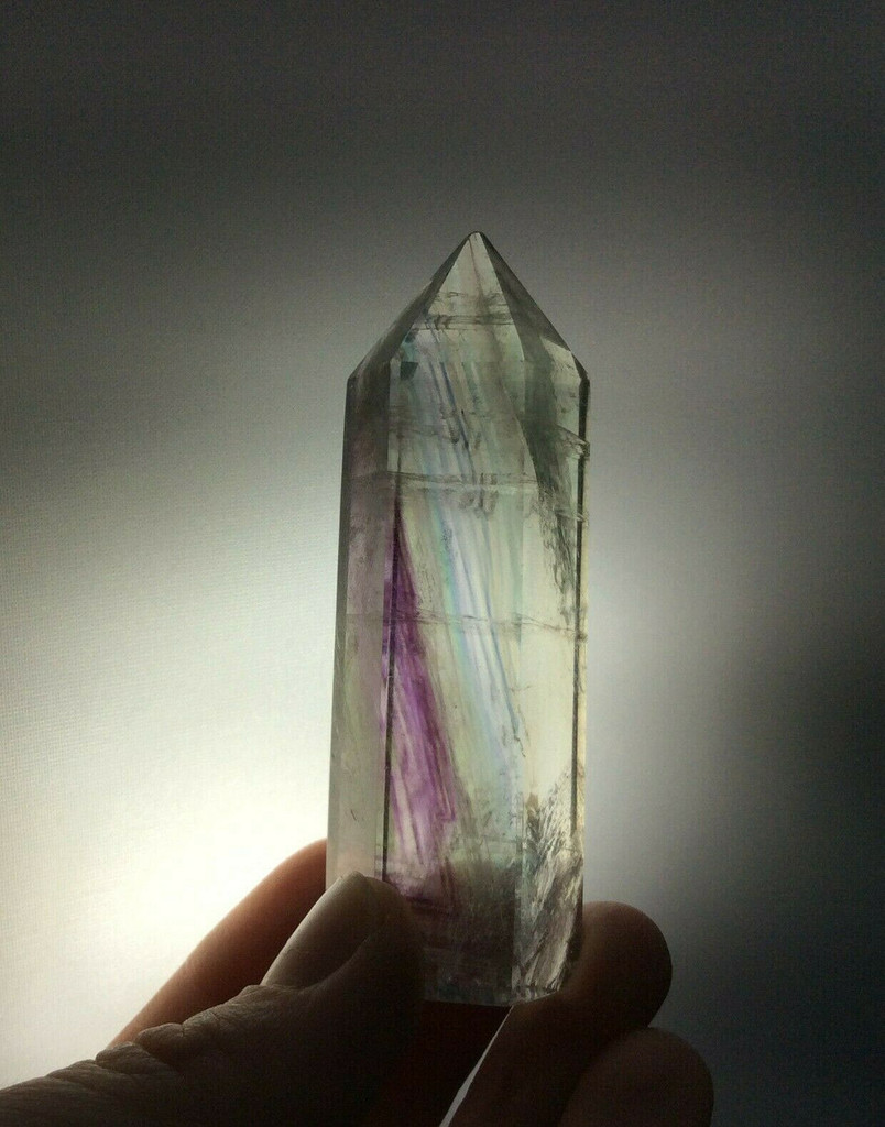 Fluorite Obelisk 170143 73mm 2.8in Purple Green Crystal Display Specimen 