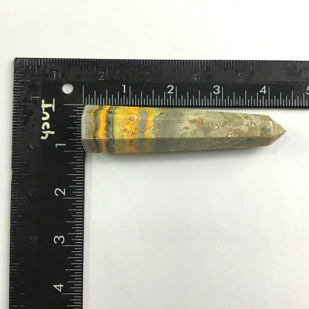  Bumble Bee Jasper Obelisk 108mm 77g 1904-163 Yellow Orange Black Point Wand