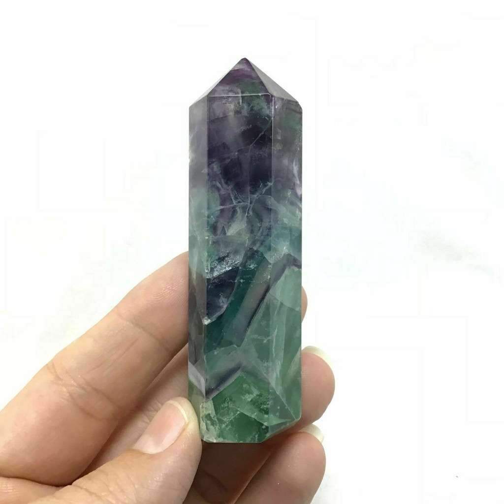 Fluorite Obelisk 85mm 181163 Natural Green Purple Crystal