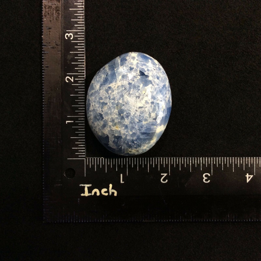 Polished Blue Calcite Palm Smooth Stone 4oz 170637 Crystal Soothing Metaphysical