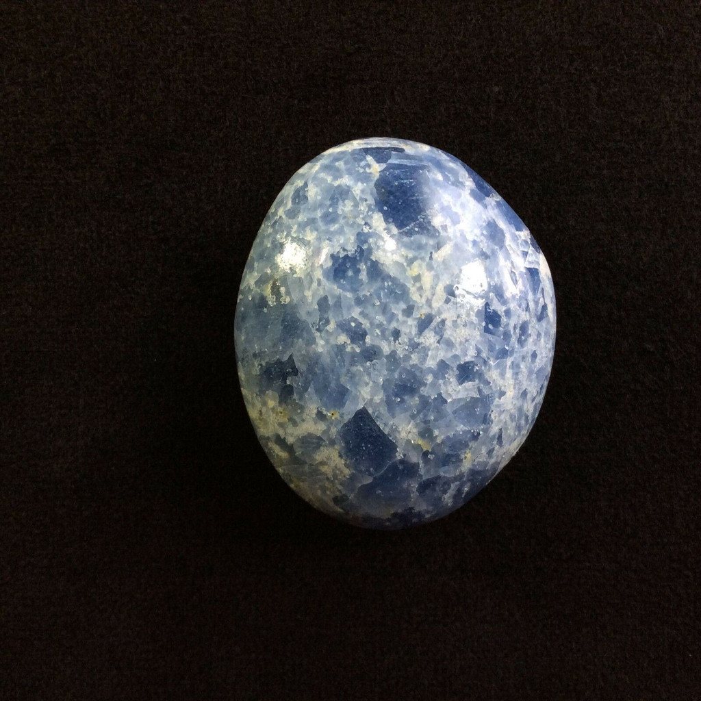 Polished Blue Calcite Palm Smooth Stone 4oz 170637 Crystal Soothing Metaphysical