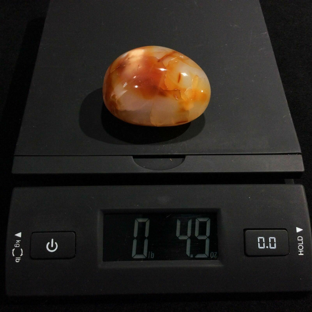 Carnelian Mini Massage 170503 XL Jumbo Palm Stone Stone of Power Metaphysical 