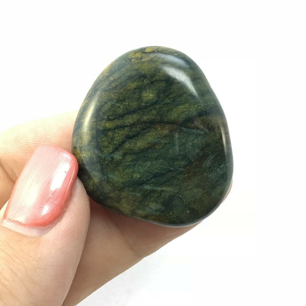 Australian Rainforest Rhyolite Jasper Palm Smooth Stone 180601 34mm Mineral