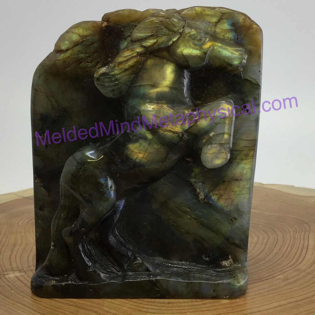 MeldedMind Carved Labradorite Horse MMM2008-040 3.32 inch Metaphysical