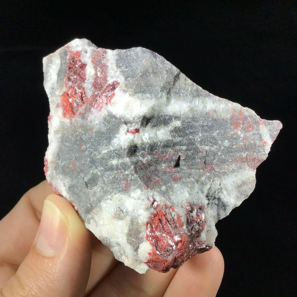 Natural Dolomite & Cinnabar Specimen 70mm 145g 1903-156 Guizhou China