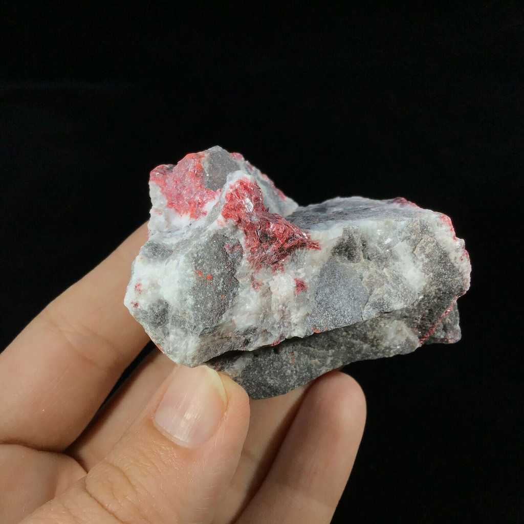 Natural Dolomite & Cinnabar Specimen 70mm 145g 1903-156 Guizhou China