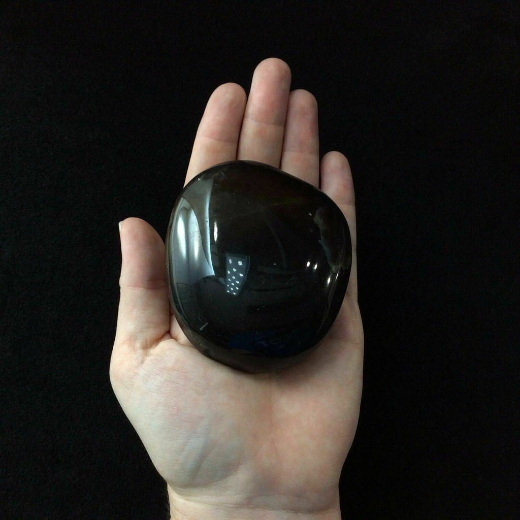Black Agate Massage Therapy Stone 9oz 160707 Protection Strength Metaphysical