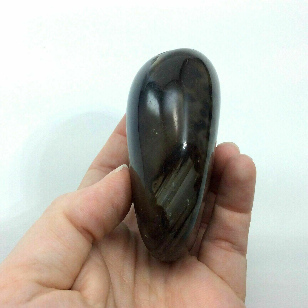 Black Agate Massage Therapy Stone 9oz 160707 Protection Strength Metaphysical